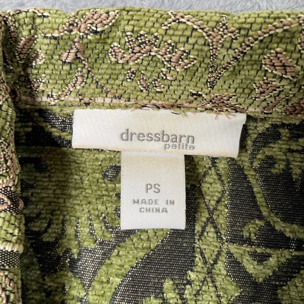 Vintage Patchwork Tapestry Jacket Womens Green Brown Whimsigoth Fairycore Earthy